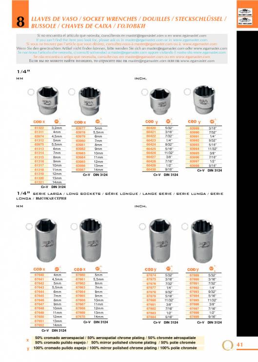 Herramientas para Mecanica de EGA MASTER. 47