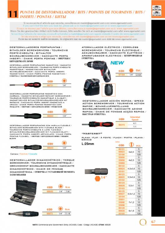 Herramientas para Mecanica de EGA MASTER. 73