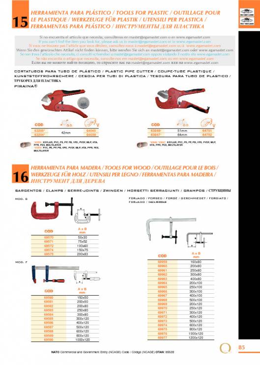 Herramientas para Mecanica de EGA MASTER. 91