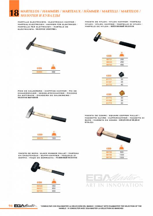 Herramientas para Mecanica de EGA MASTER. 100