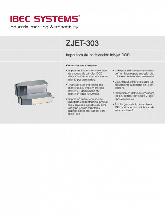 ink-jet ZJET-303.Impresora de codificación. 1