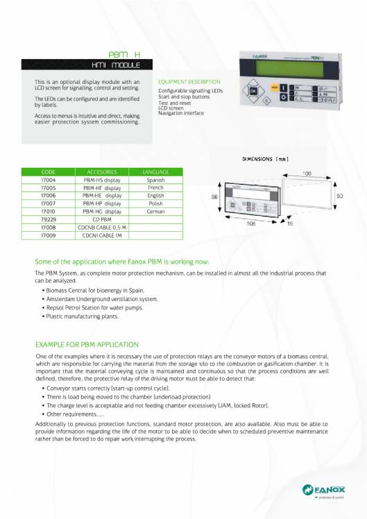 Motor Management System PBM Catalogue FANOX