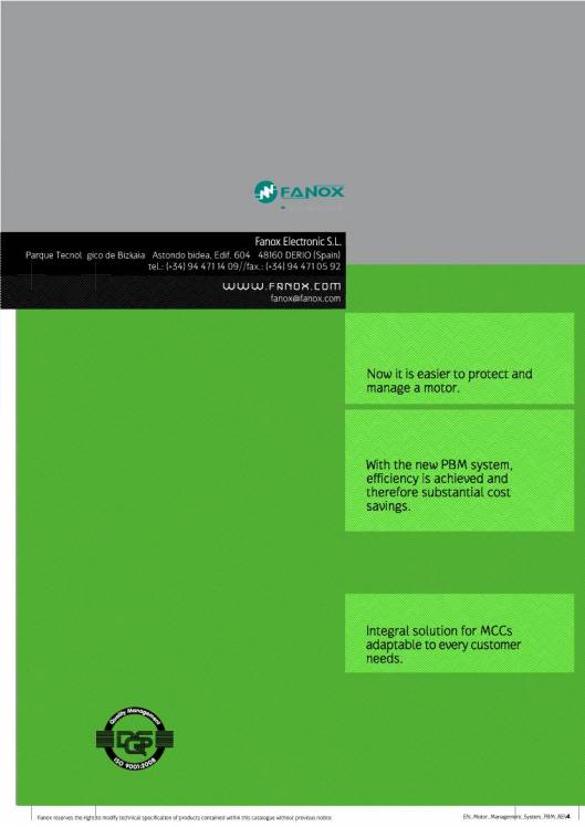 Motor Management System PBM Catalogue FANOX 6