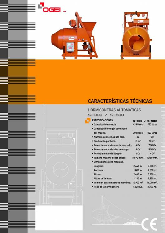 OGEI S-300-500. Hormigoneras automáticas 2