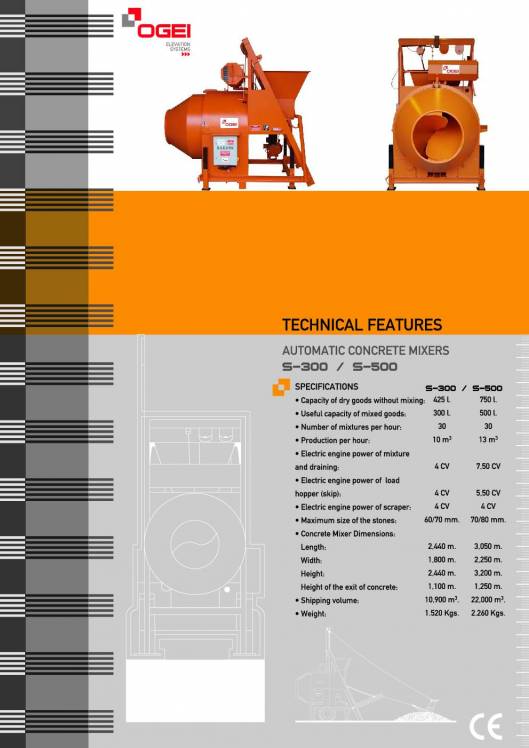 OGEI S-300-500. Hormigoneras automáticas 2