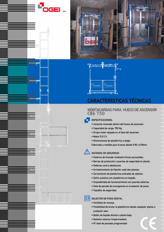 OGEI OH-750. Montacargas para hueco de ascensor 2