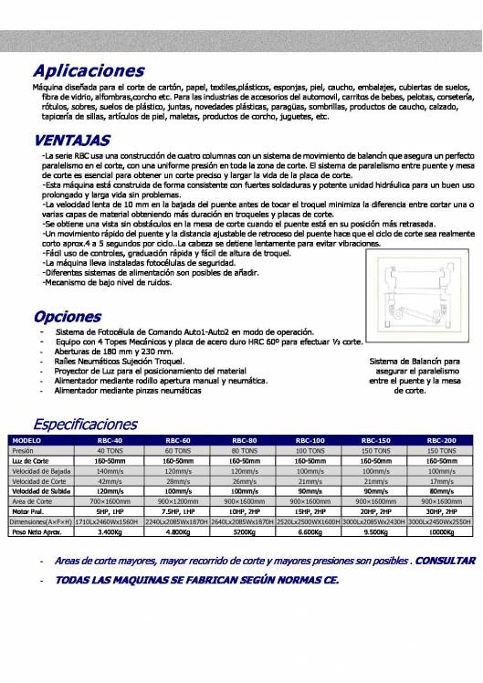 RBC. Máquina de Troquelar Hidráulica de Puente Desplazable 2