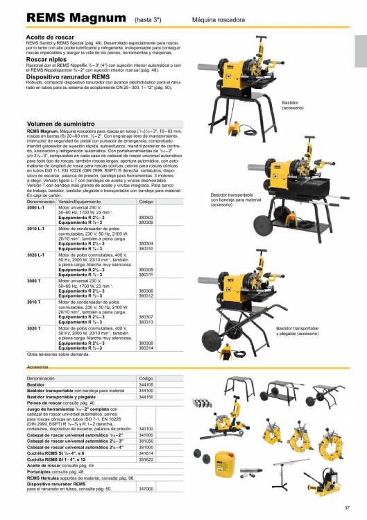 REMS MAGNUM. Maquina roscadora 2