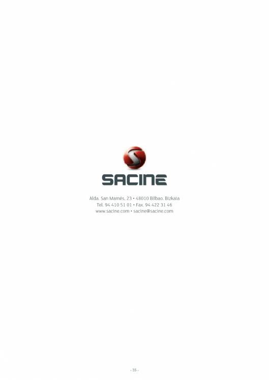 SACINE. Catálogo general 35 SACINE. Catálogo general 35