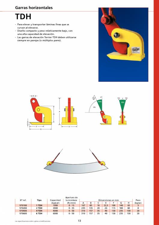 TERRIER. Garras de elevación. 13