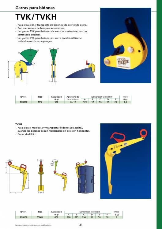 TERRIER. Garras de elevación. 21