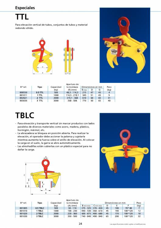TERRIER. Garras de elevación. 24