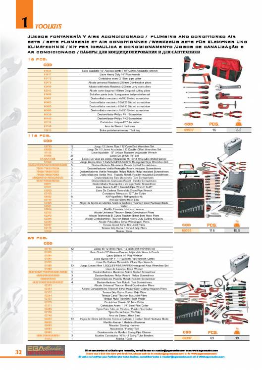 Toolkits de EGA MASTER. 32