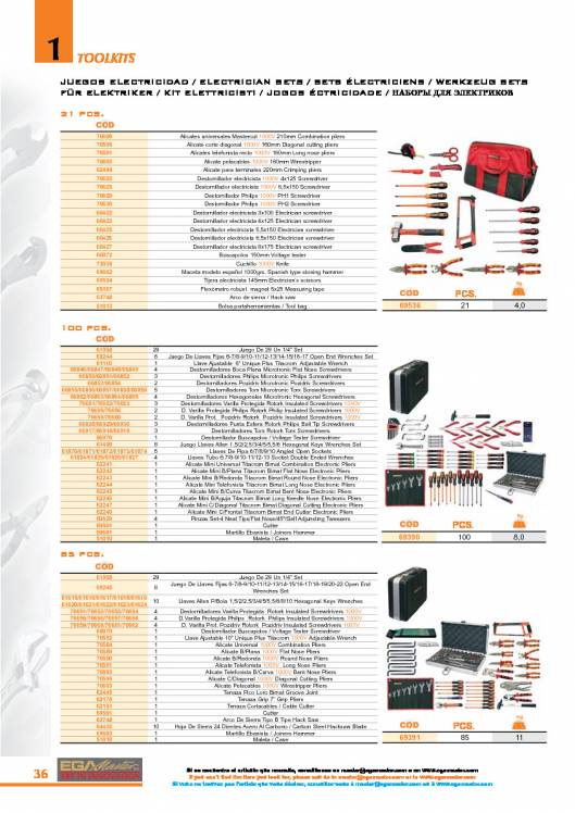 Toolkits de EGA MASTER. 36