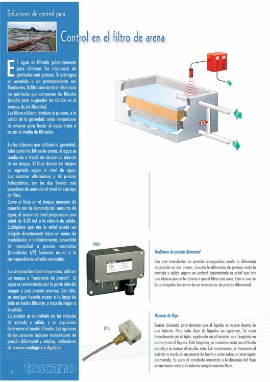 TOSCANO. Soluciones de control para agua y depuración. 6