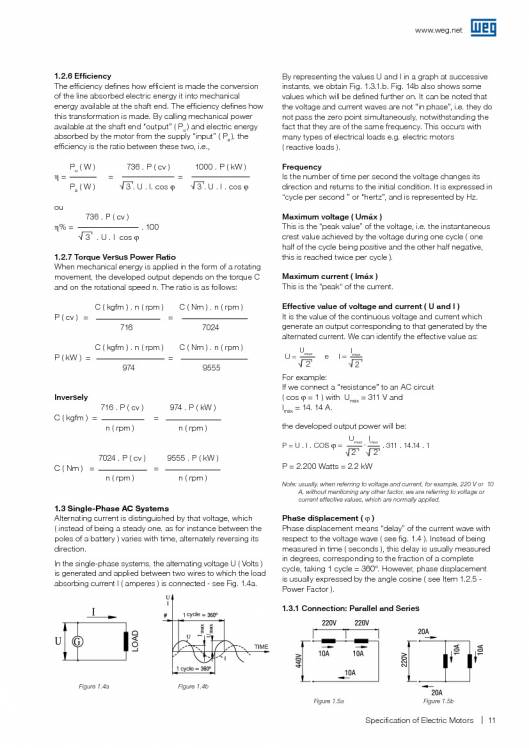 WEG. Specification of electric motors. 11