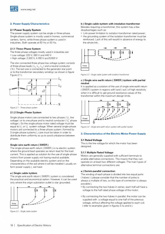 WEG. Specification of electric motors. 18