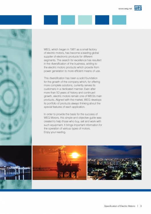 WEG. Specification of electric motors. 3