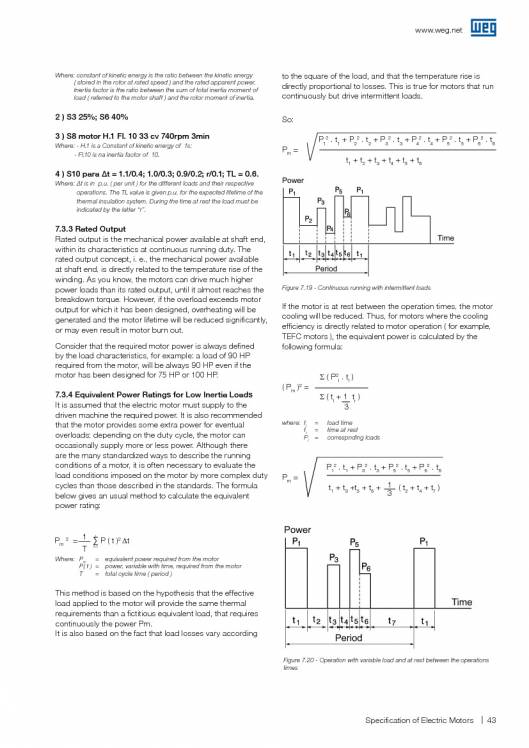WEG. Specification of electric motors. 43