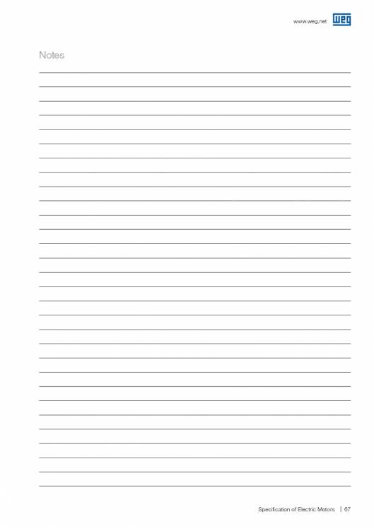 WEG. Specification of electric motors. 67